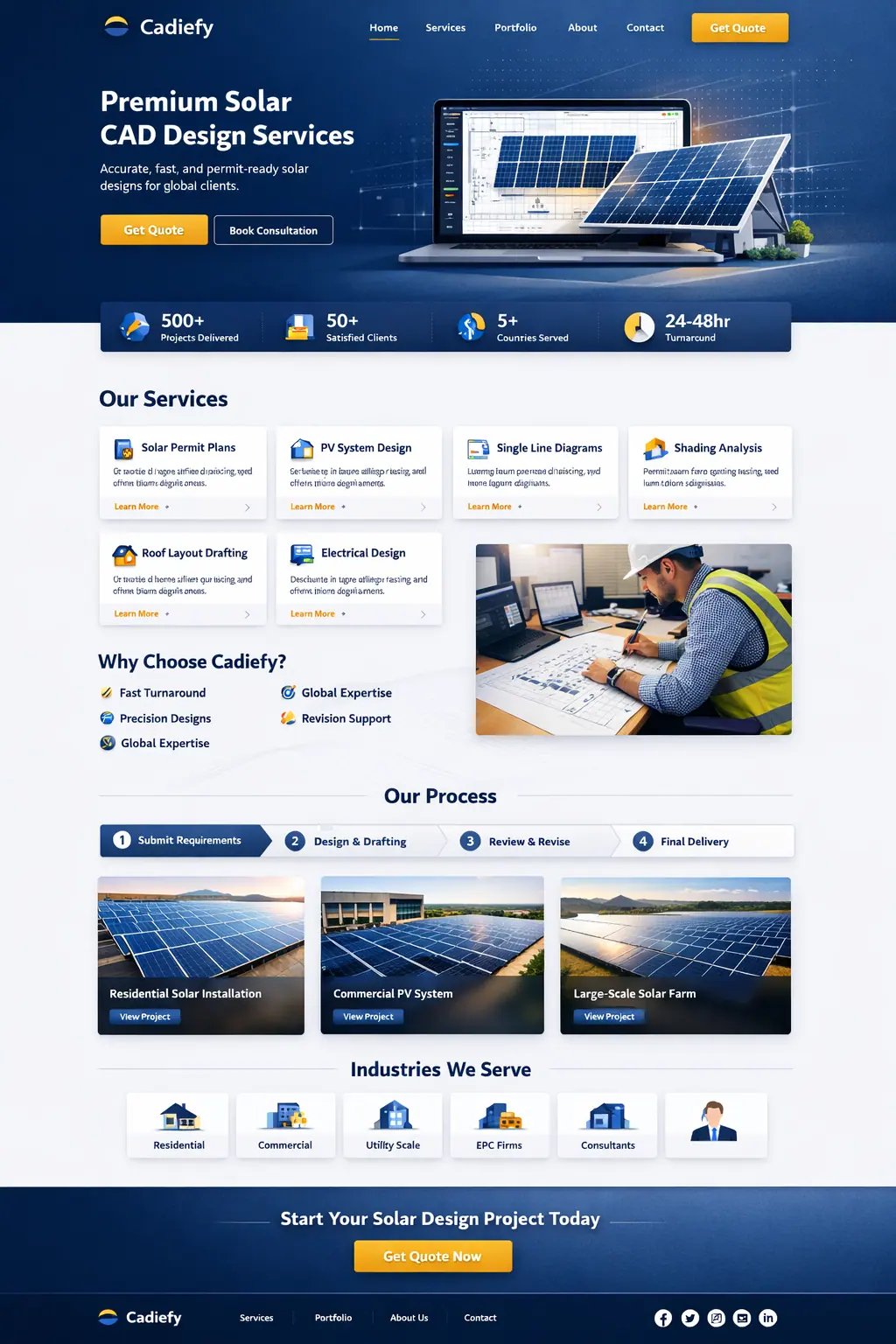 solar engineering design workspace with CAD planning